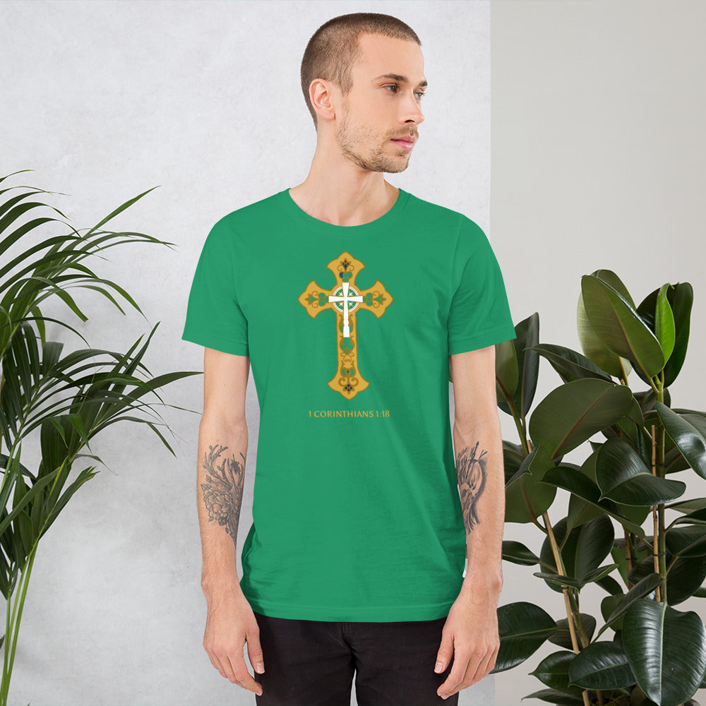 F&H Christian The Gold Cross 1 Corinthians 1:18 Mens T-Shirt