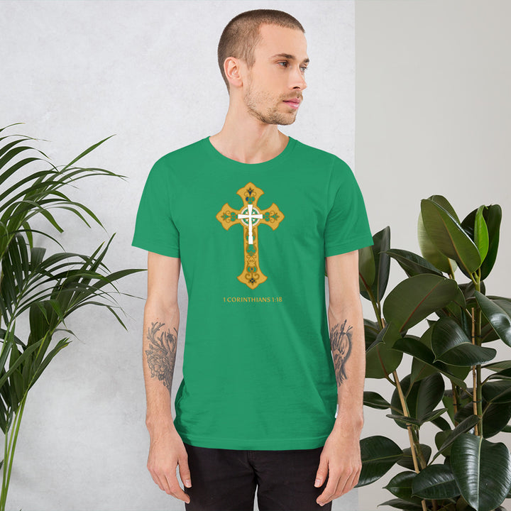 F&H Christian The Gold Cross 1 Corinthians 1:18 Mens T-Shirt