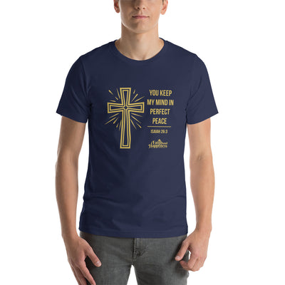 F&H Christian You Keep My Mind in Perfect Peace Men's T-Shirt - Faith and Happiness Store