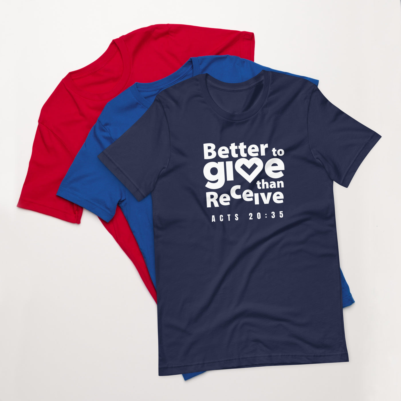 F&H Christian Better To Give Than Receive Acts 20:35 Mens T-Shirt