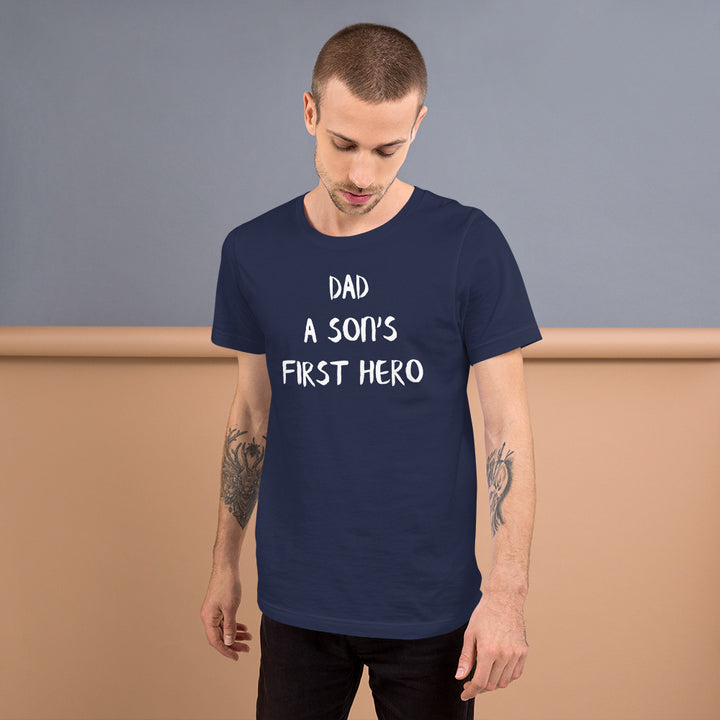 F&H Christian Dad a Son's First Hero Mens t-shirt