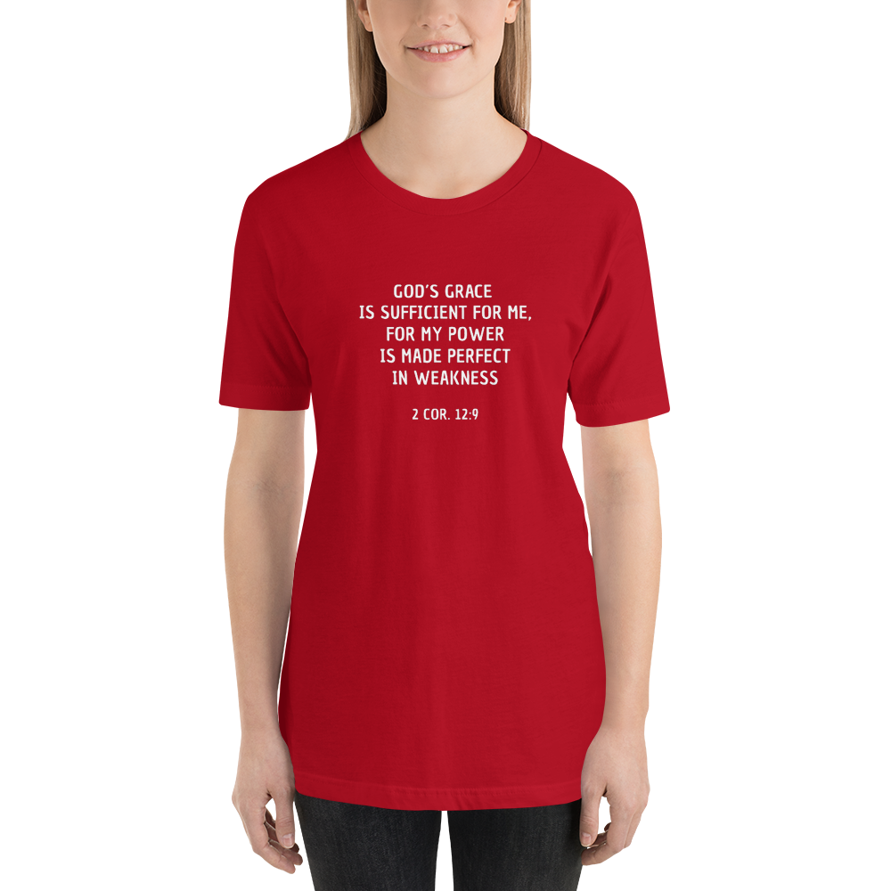 F&H Christian God's Grace Is Sufficient For Me Women T-Shirt - Faith and Happiness Store
