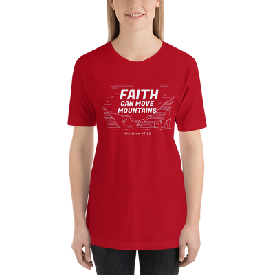 F&H Christian Faith Can Move Mountains Women T-Shirt - Faith and Happiness Store