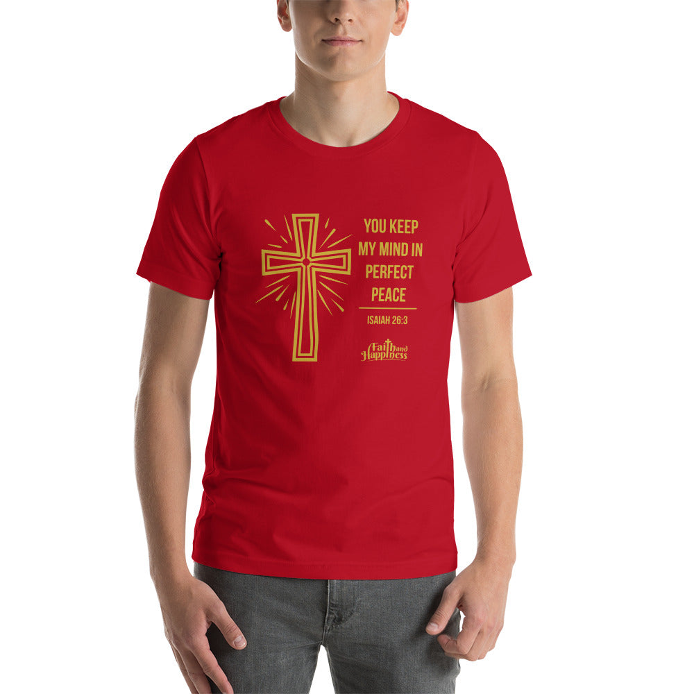 F&H Christian You Keep My Mind in Perfect Peace Men's T-Shirt - Faith and Happiness Store