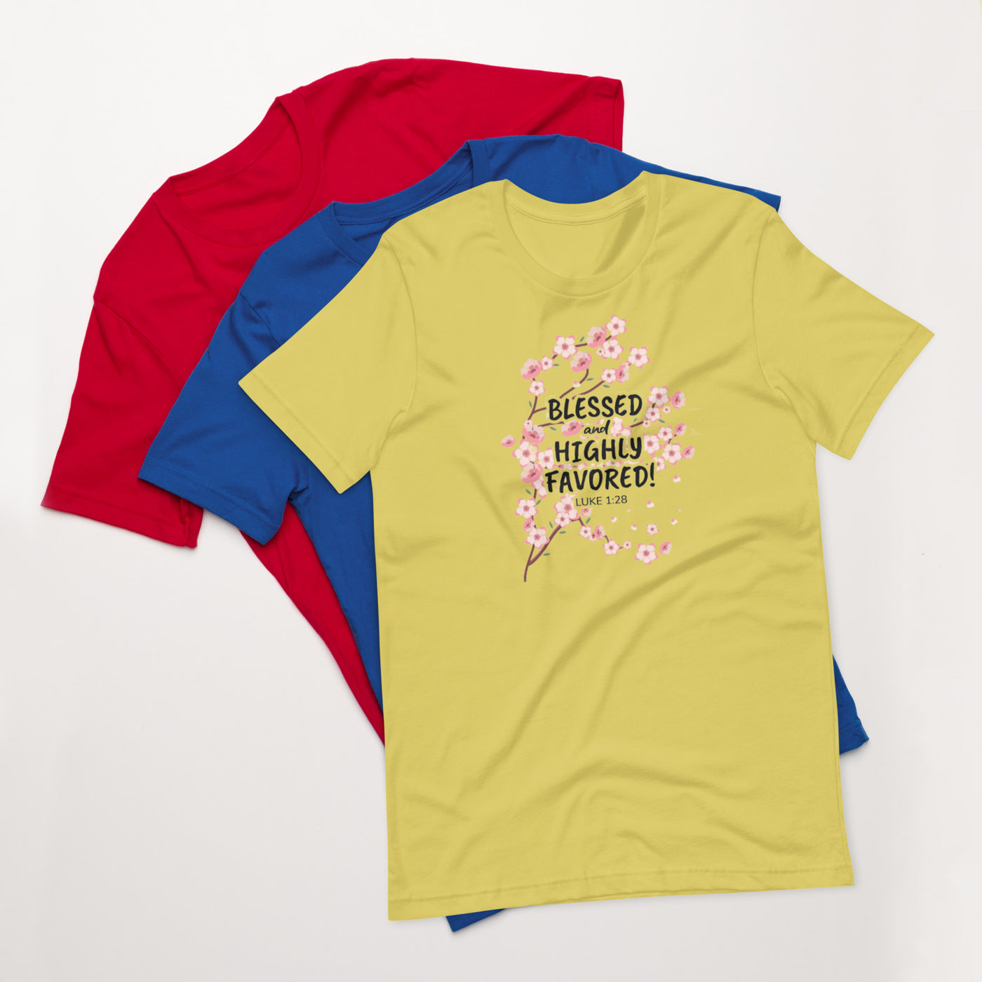 F&H Christian Blessed and Highly Favored Women's T-Shirt - Faith and Happiness Store