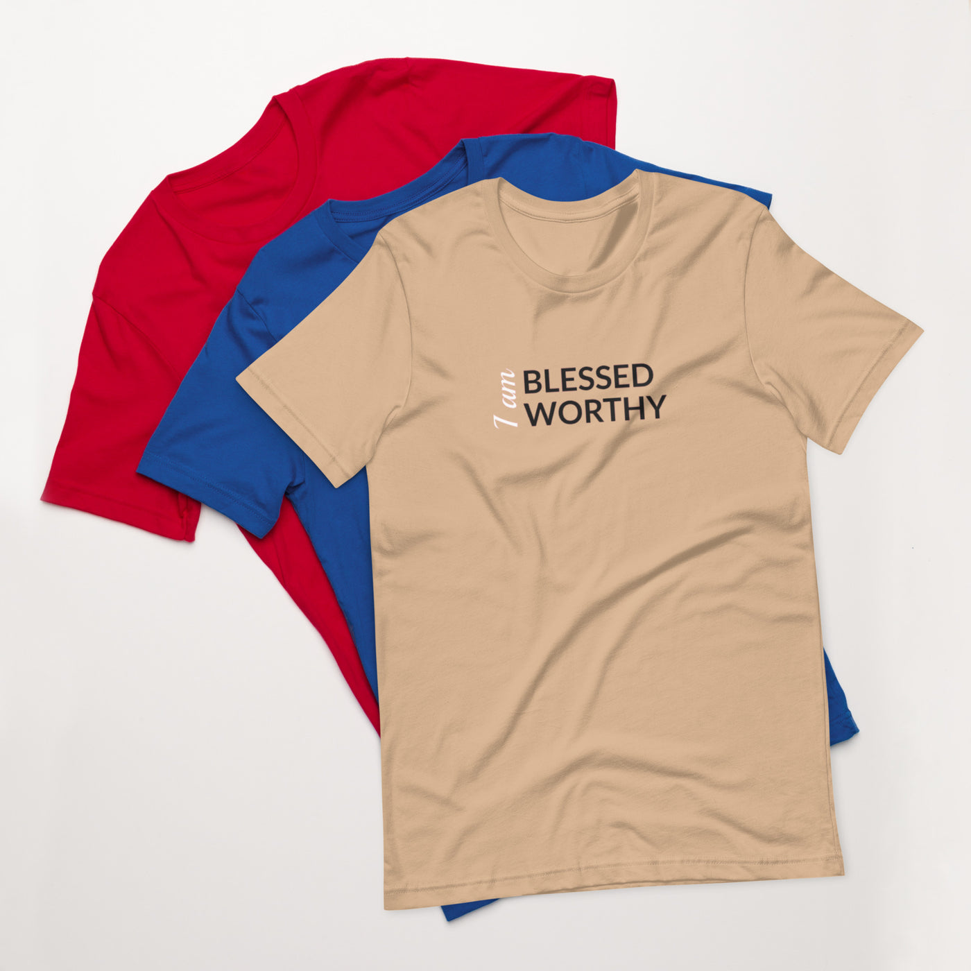 F&H Christian I am Blessed Worthy Men's T-Shirt - Faith and Happiness Store
