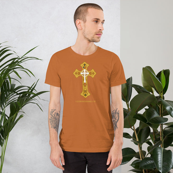 F&H Christian The Gold Cross 1 Corinthians 1:18 Mens T-Shirt