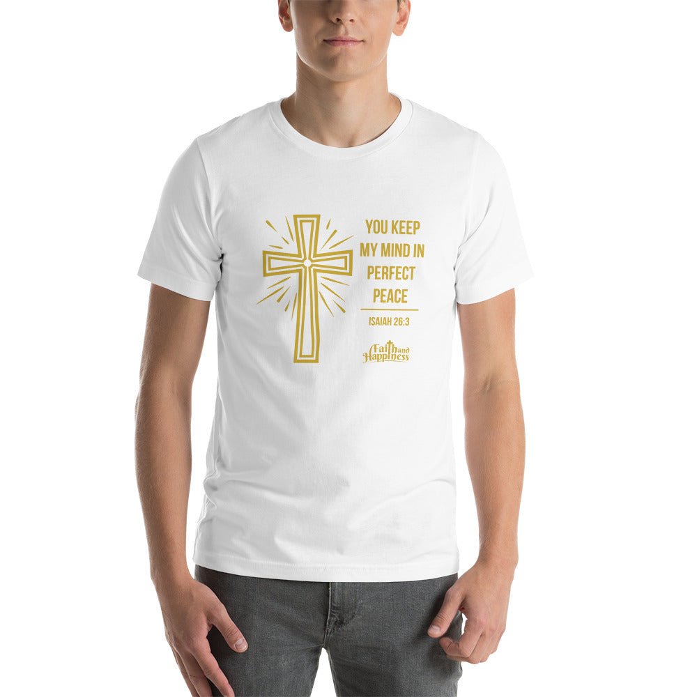 F&H Christian You Keep My Mind in Perfect Peace Men's T-Shirt - Faith and Happiness Store