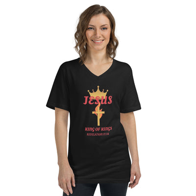 F&H Christian Jesus Short Sleeve V-Neck T-Shirt - Faith and Happiness Store