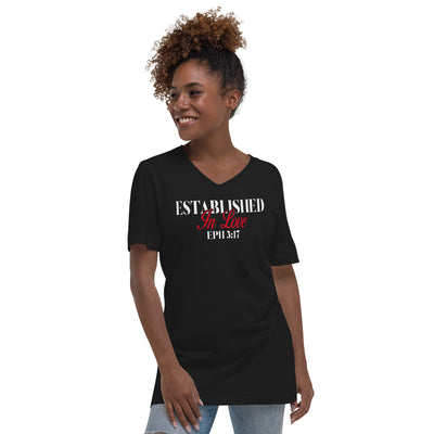 F&H Established in Love Women Short Sleeve V-Neck T-Shirt