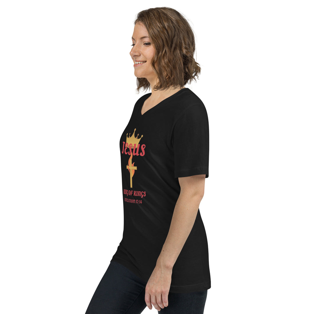 F&H Christian Jesus Short Sleeve V-Neck T-Shirt - Faith and Happiness Store