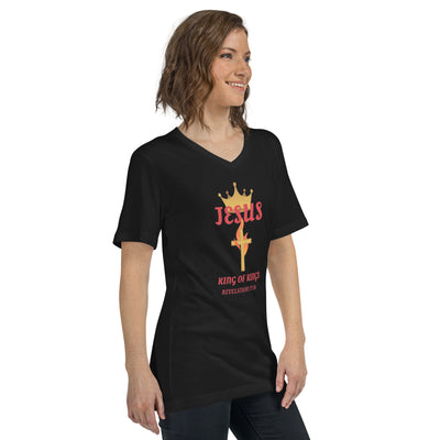 F&H Christian Jesus Short Sleeve V-Neck T-Shirt - Faith and Happiness Store
