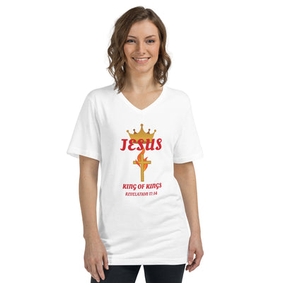 F&H Christian Jesus Short Sleeve V-Neck T-Shirt - Faith and Happiness Store