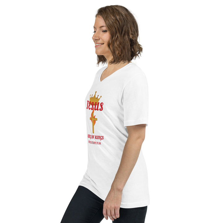 F&H Christian Jesus Short Sleeve V-Neck T-Shirt - Faith and Happiness Store