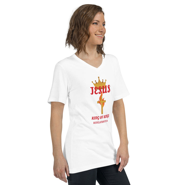 F&H Christian Jesus Short Sleeve V-Neck T-Shirt - Faith and Happiness Store