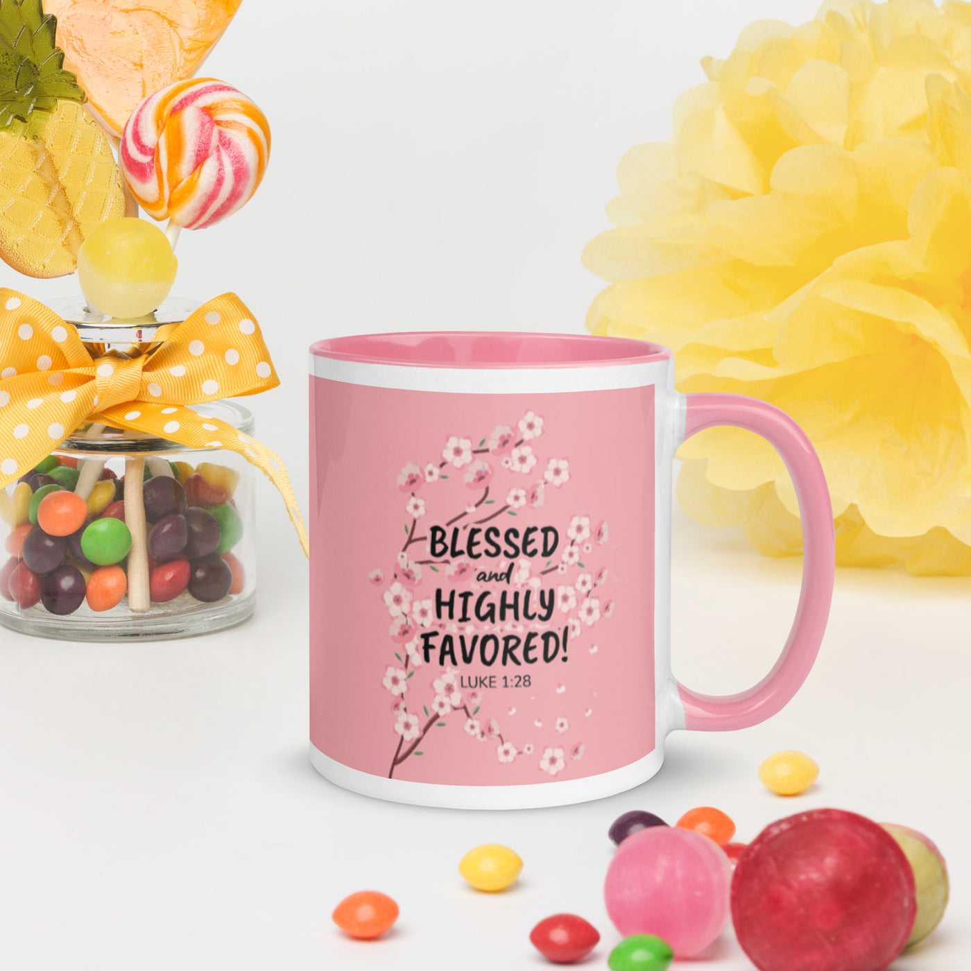 F&H Christian Blessed and Highly Favored Mug with Color Inside