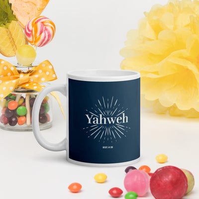 F&H Christian Yahweh White glossy mug - Faith and Happiness Store