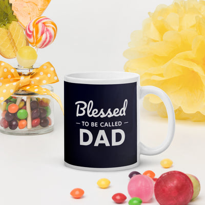 F&H Christian Blessed to be called Dad White glossy mug