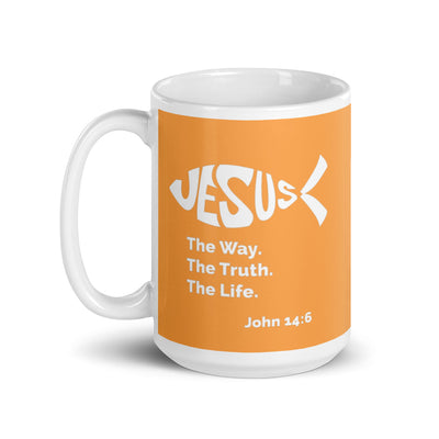 F&H Christian Jesus fish Symbol The Way, The Truth, The LIfe Mug - Faith and Happiness Store