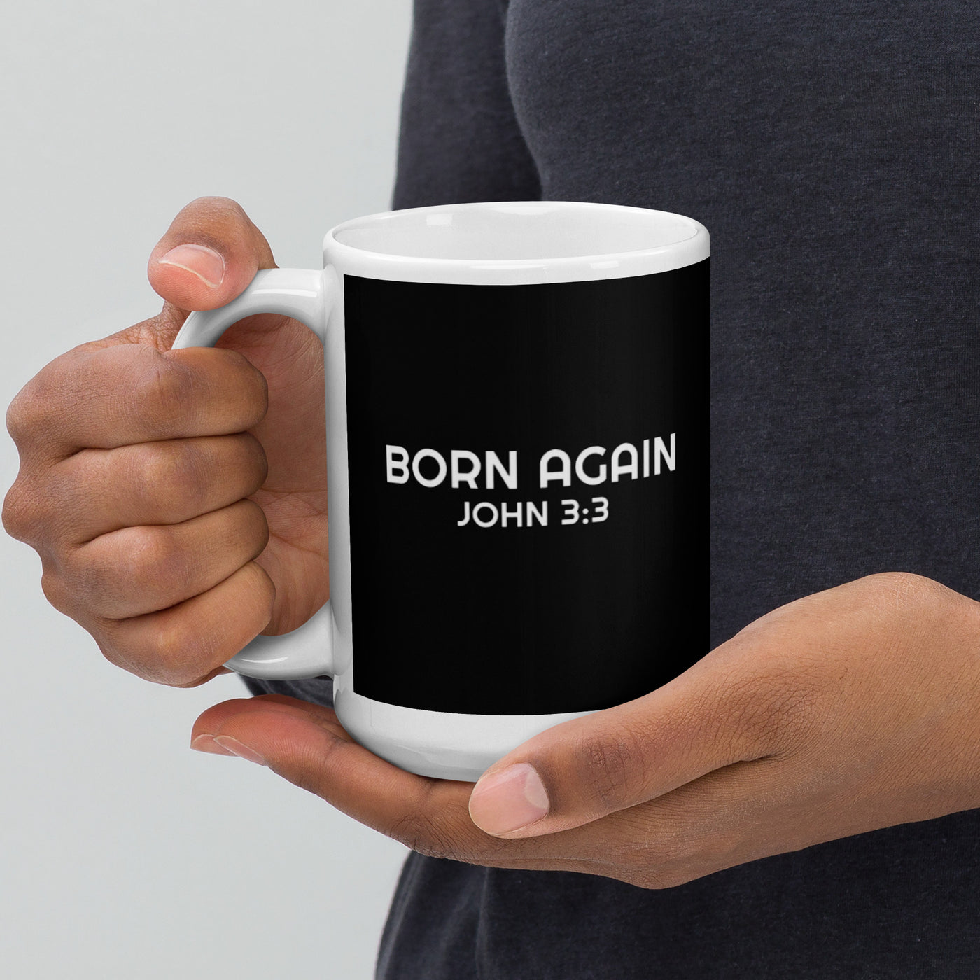 F&H Christian Born Again White glossy mug - Faith and Happiness Store