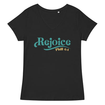 F&H Christian Rejoice Women’s fitted v-neck t-shirt