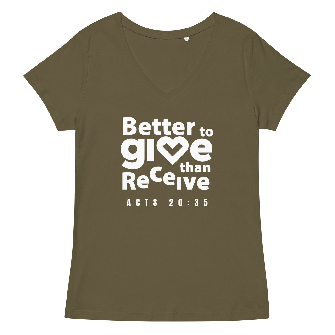 F&H Christian Better To Give than Receive Women’s fitted v-neck t-shirt