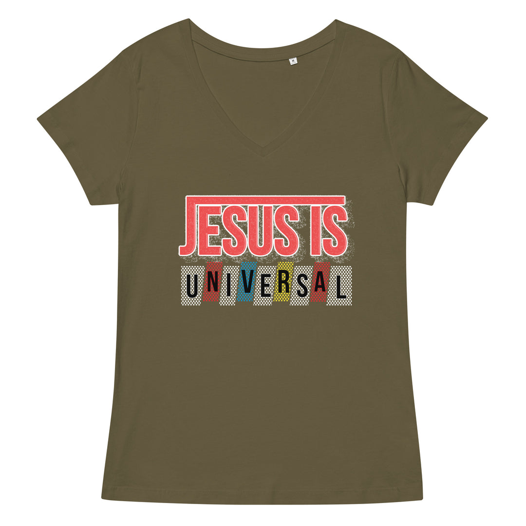 F&H Christian Jesus is Universal Women’s fitted v-neck t-shirt