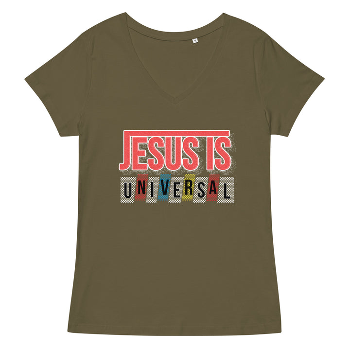 F&H Christian Jesus is Universal Women’s fitted v-neck t-shirt