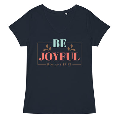 F&H Christian Be Joyful Women’s fitted v-neck t-shirt
