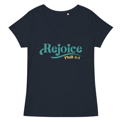 F&H Christian Rejoice Women’s fitted v-neck t-shirt