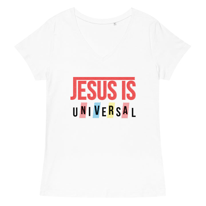 F&H Christian Jesus is Universal Women’s fitted v-neck t-shirt