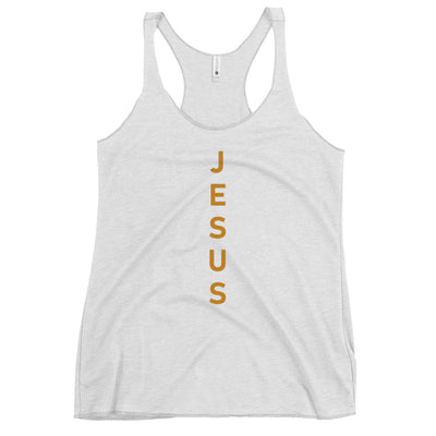 F&H Christian Jesus Vertical Women's Racerback Tank Top - Faith and Happiness Store