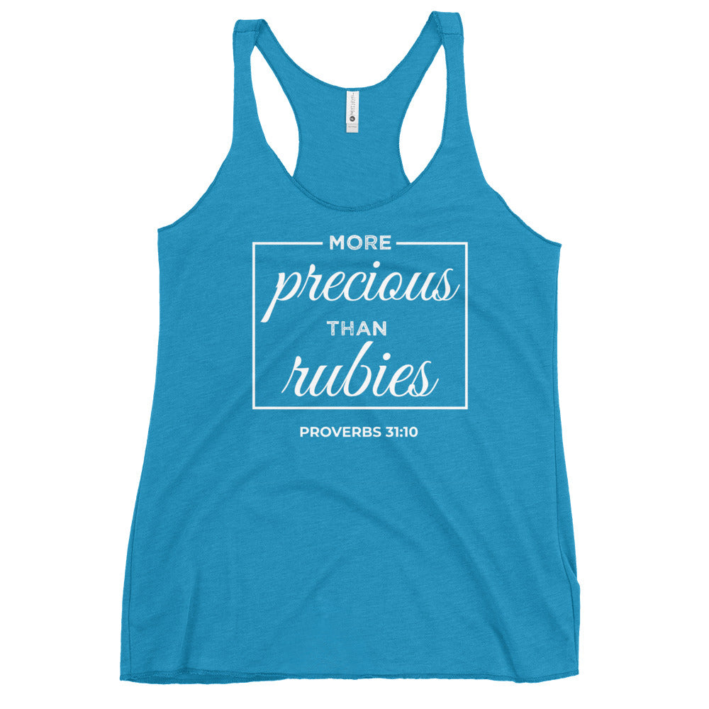 F&H Christian More Precious Than Rubies Women's Racerback Tank Top - Faith and Happiness Store