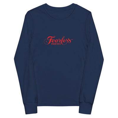 F&H Christian Fearless Youth long sleeve tee - Faith and Happiness Store