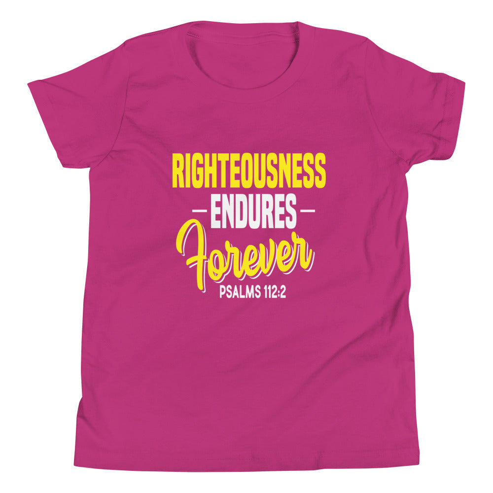 F&H Christian Righteousness Endures Forever Unisex Youth Short Sleeve T-Shirt