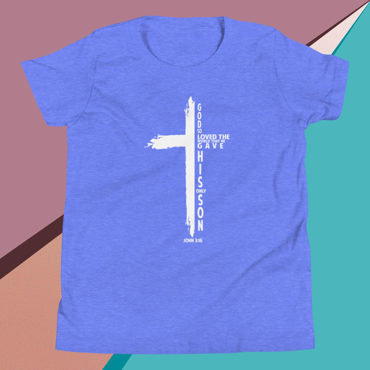 F&H Christian Cross John 3:16 Youth Short Sleeve T-Shirt