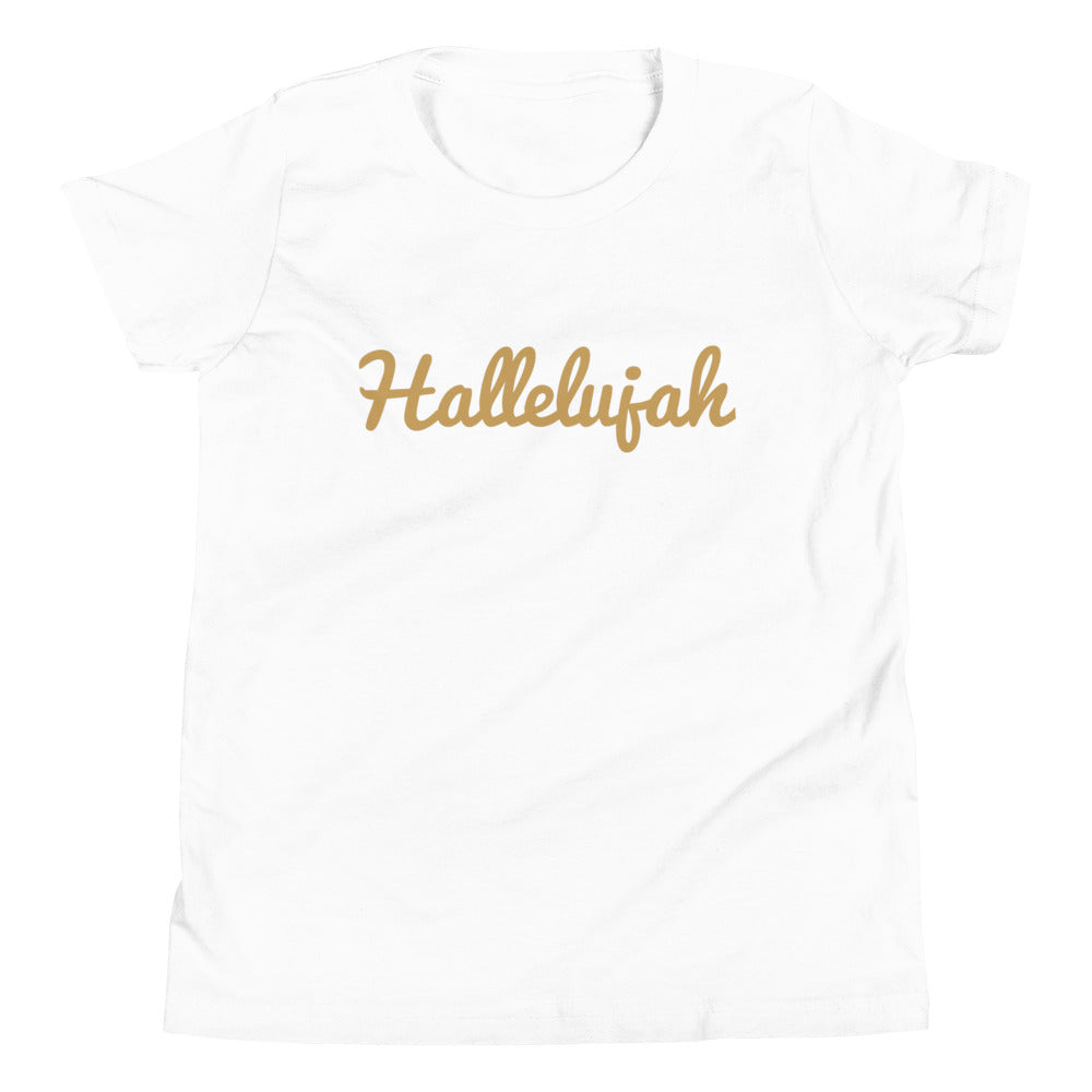 F&H Christian Hallelujah Male Youth Short Sleeve T-Shirt - Faith and Happiness Store