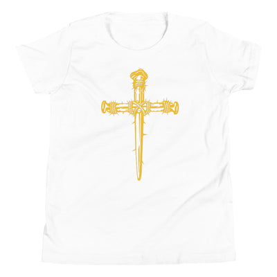 F&H Christian Gold Cross Boy's Short Sleeve T-Shirt - Faith and Happiness Store